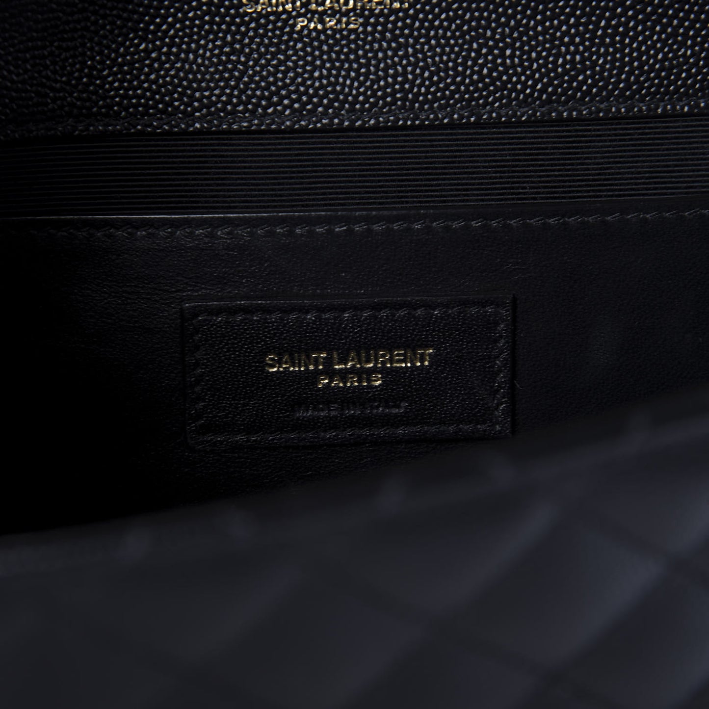 Grain De Poudre Textured Mixed Matelasse Triquilt Medium Monogram Satchel Black