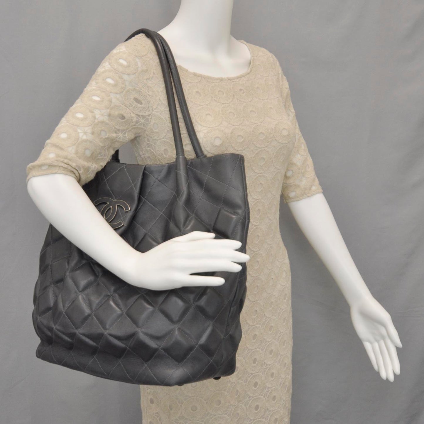 Leather Sloane Square Tote Gray