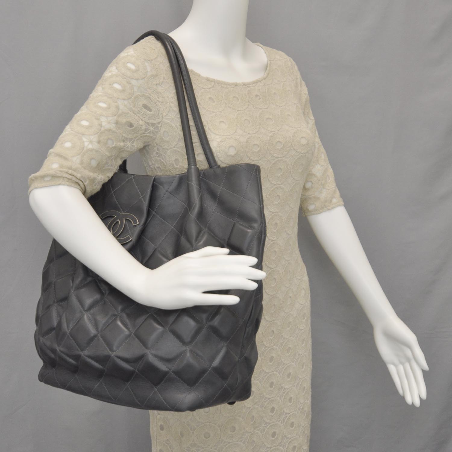 Chanel Leather Sloane Square Tote Gray 2 of 11