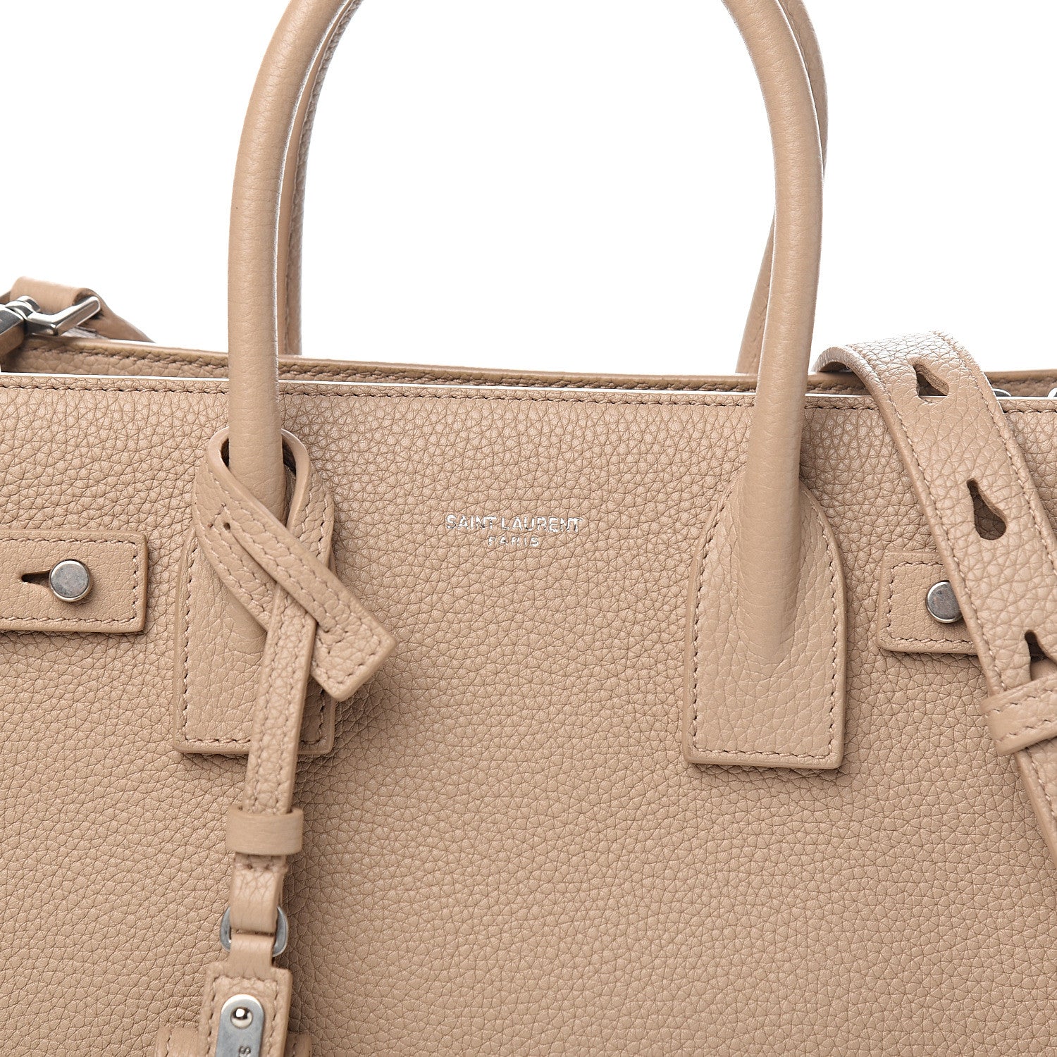 Saint Laurent Grained Calfskin Baby Sac De Jour Souple Dark Beige 8 of 8