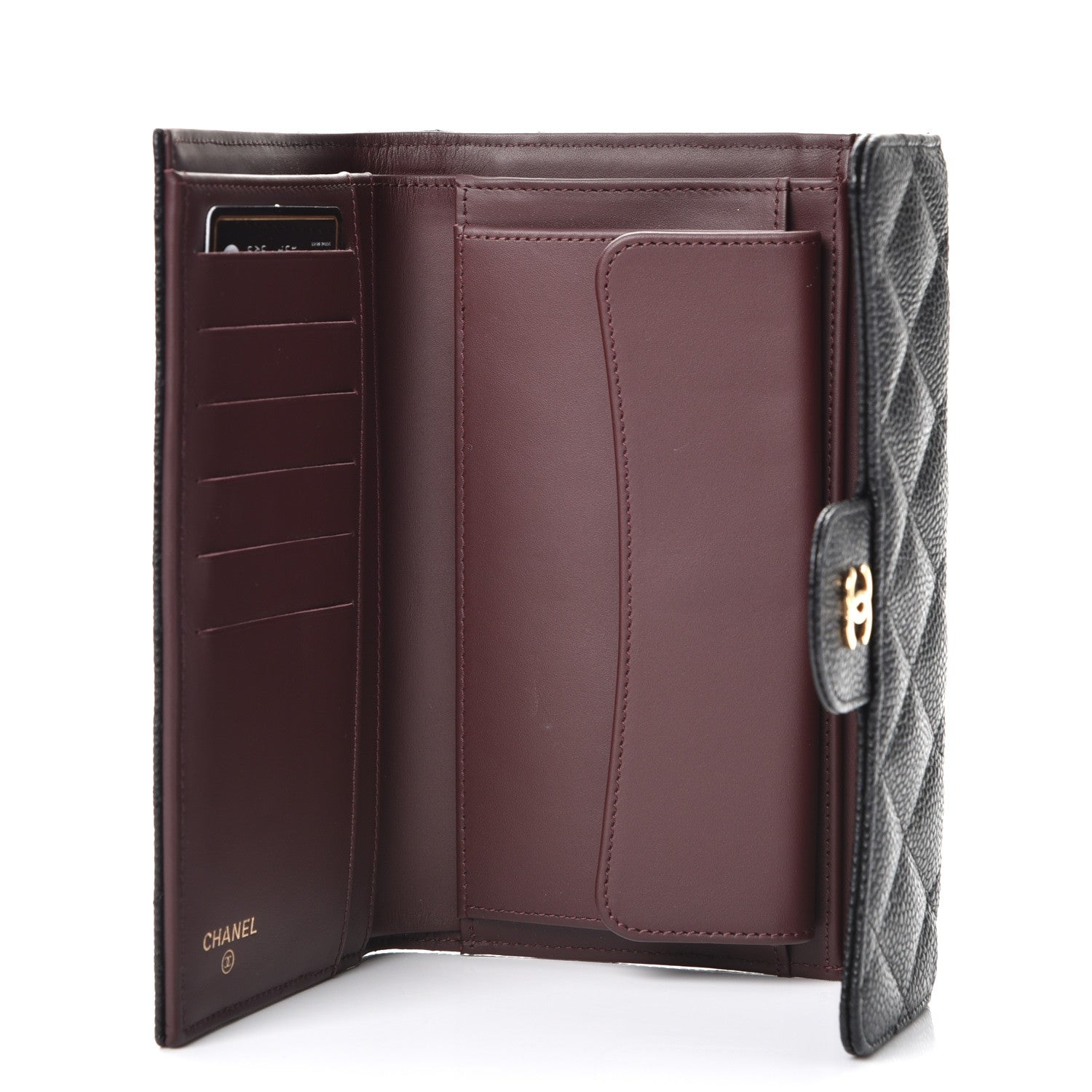 Chanel Caviar Quilted Large Flap Wallet Black 5 of 9