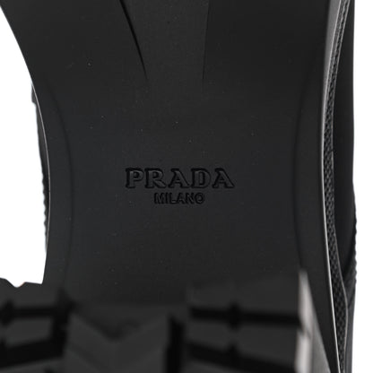 Prada Re-Nylon Spazzolato Metal Triangle Logo Tall 55mm Combat Boots 38 Black 6 of 9