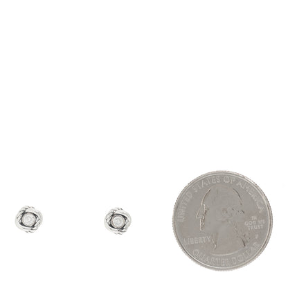David Yurman Sterling Silver Diamond 7mm Infinity Stud Earrings 2 of 4