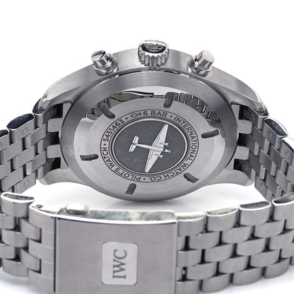 IWC Stainless Steel 43mm Pilot Spitfire Chronograph Automatic Watch Blue IW377710 4 of 4