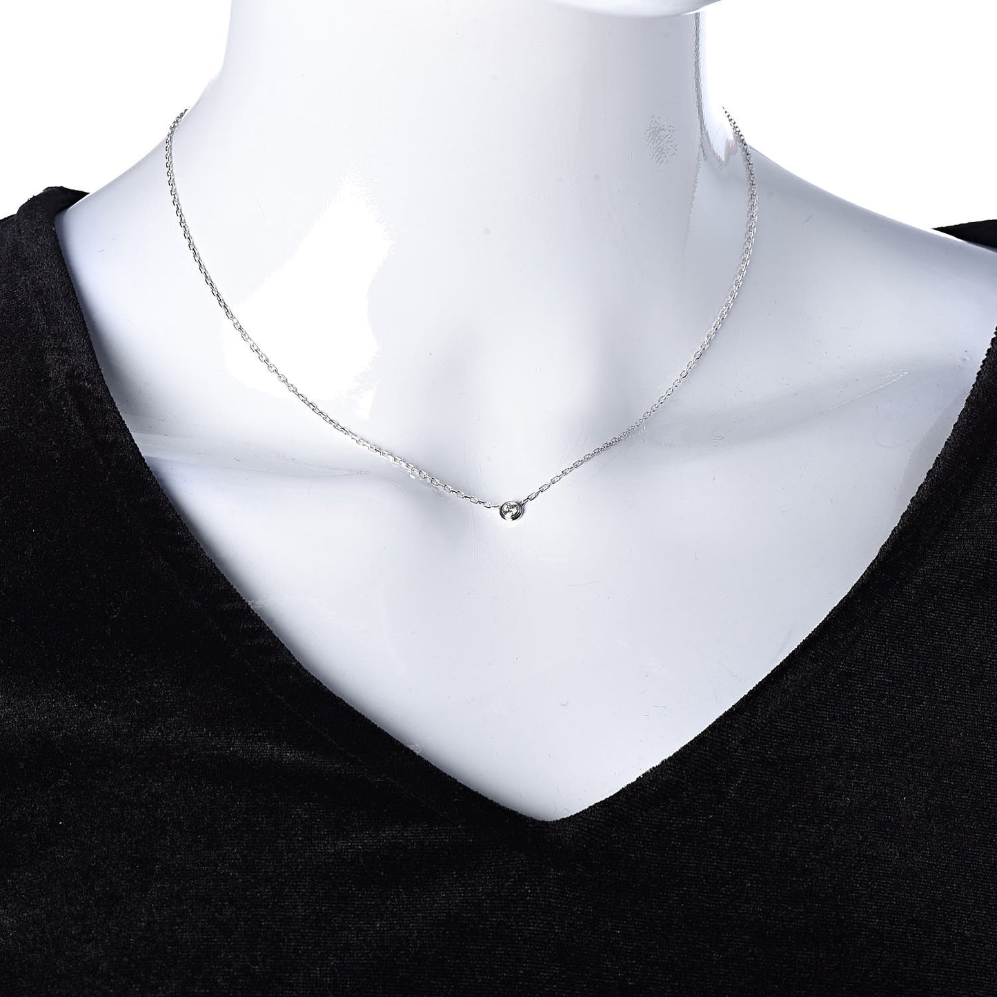 18K White Gold Diamond SM D'Amour Pendant Necklace