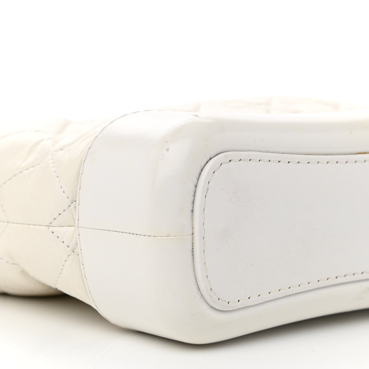 Chanel Aged Calfskin Quilted Small Gabrielle Hobo White 9 of 15