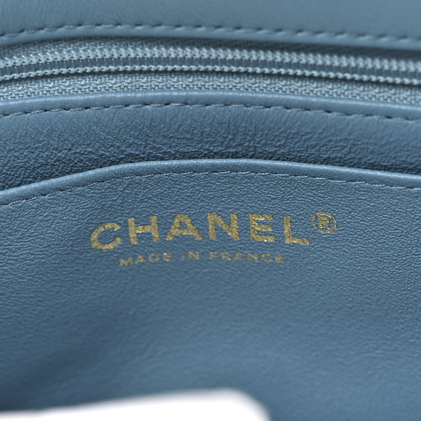 Lambskin Quilted Mini Rectangular Flap Green Blue
