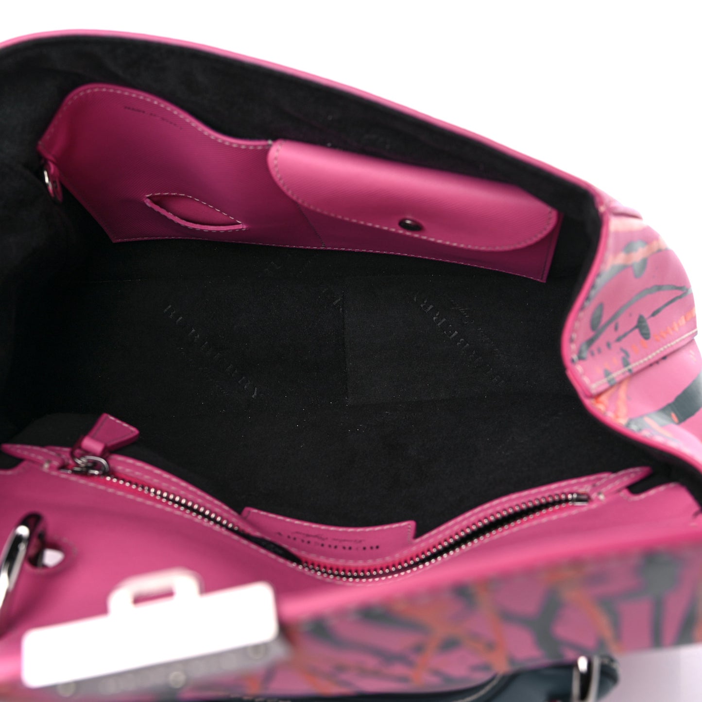 Trench Calfskin Splash Print Medium DK88 Top Handle Bag Rose