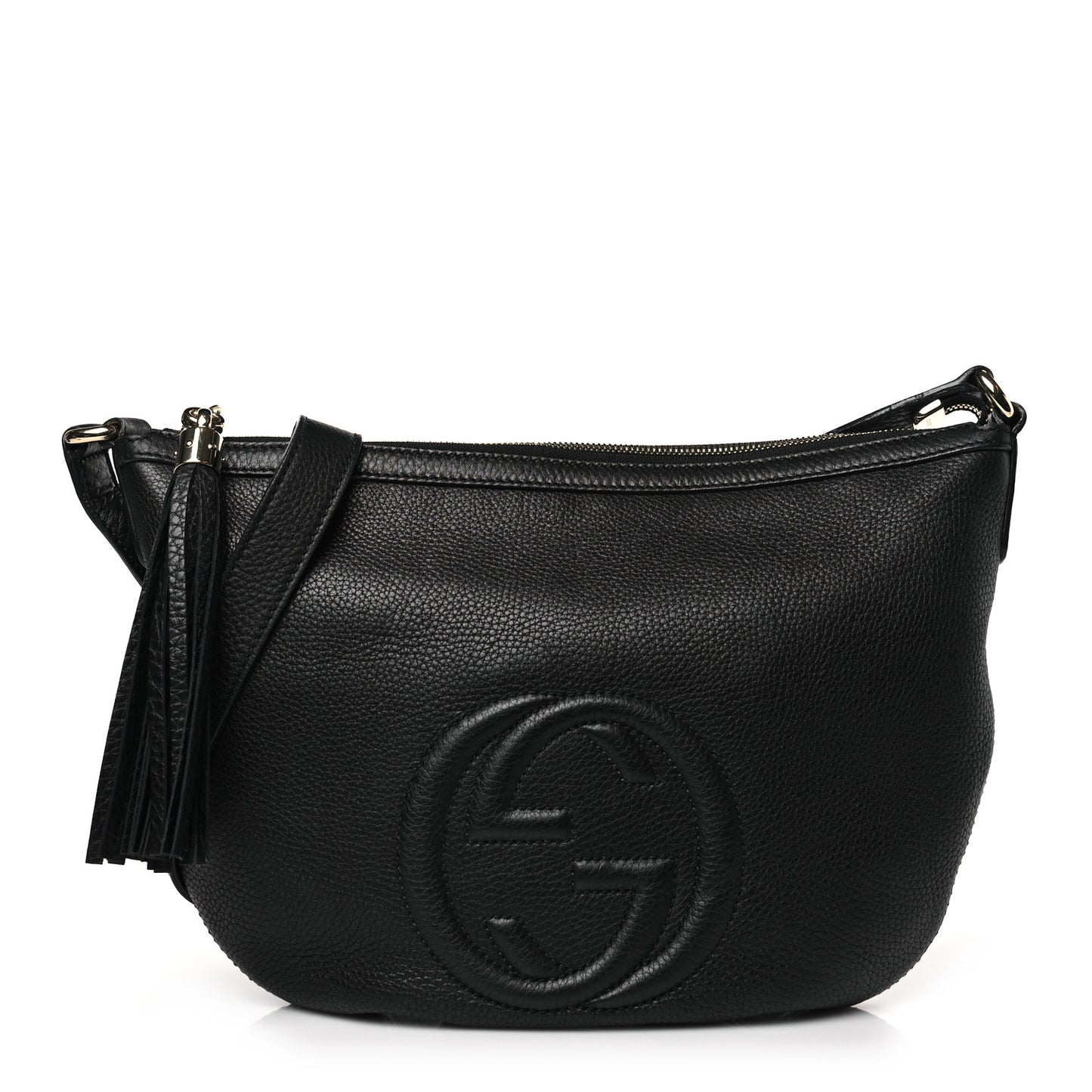 Pebbled Calfskin Small Soho Hobo Black