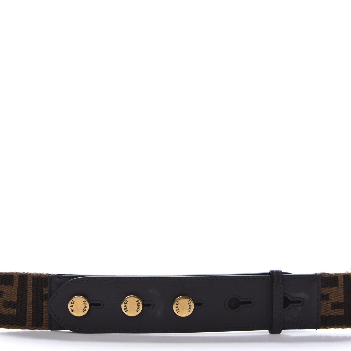 Ribbon Vitello Century FF 1974 Flat Studded Strap You Fango Marrone Ebano