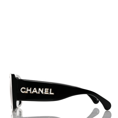 Chanel Acetate CC Logo Square Sunglasses 71472 Black 3 of 8