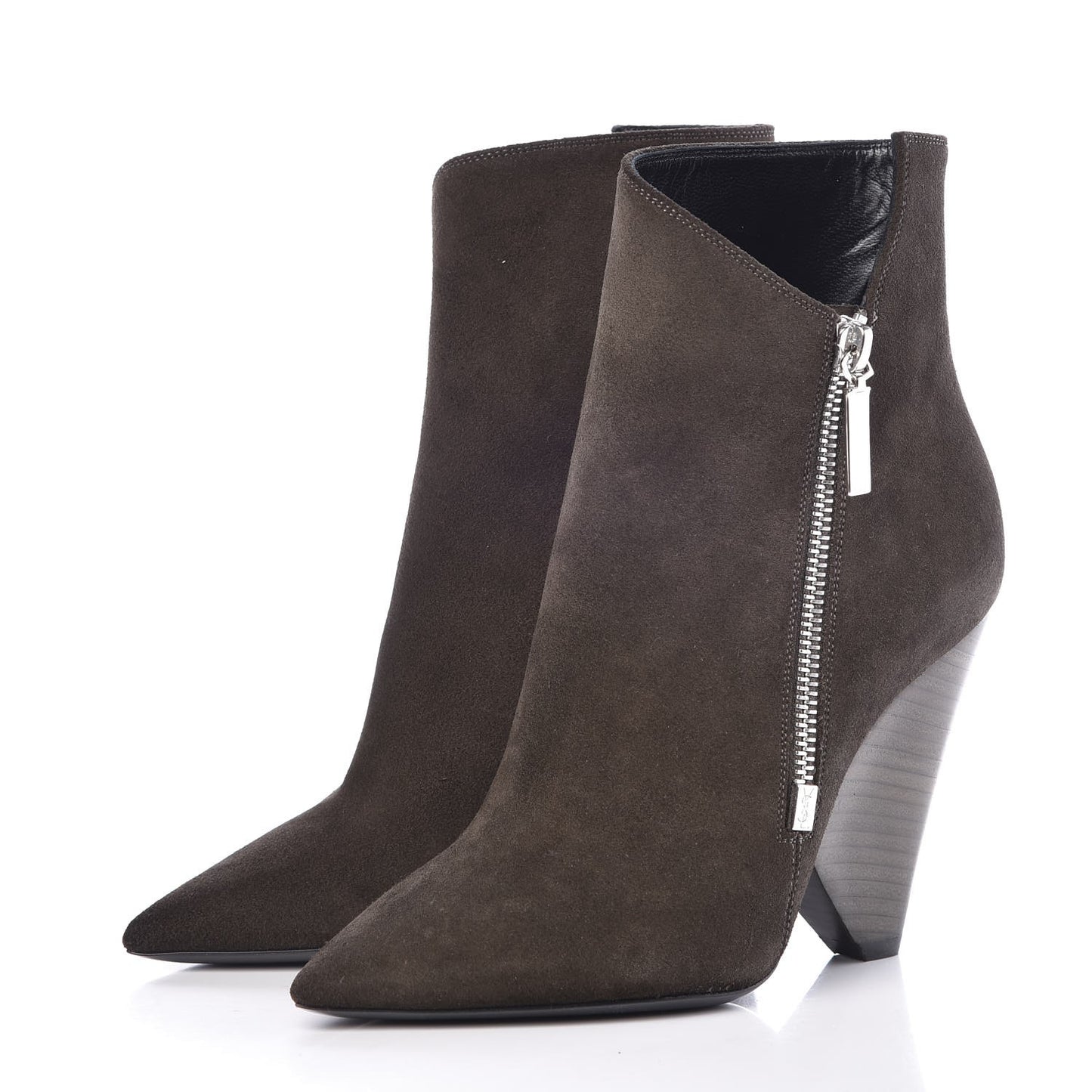 Suede Soho Niki 105 Zip Booties 35.5 Haunting Green