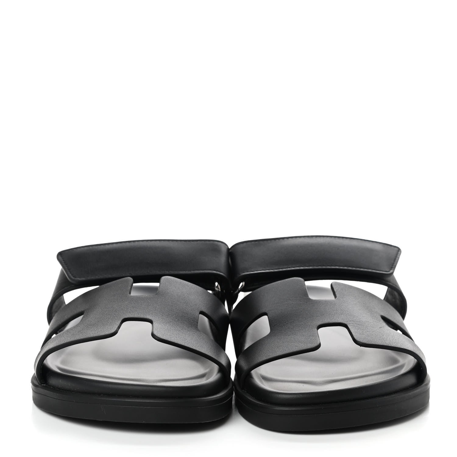 Hermes Calfskin Womens Chypre Sandals 37 Black 2 of 8