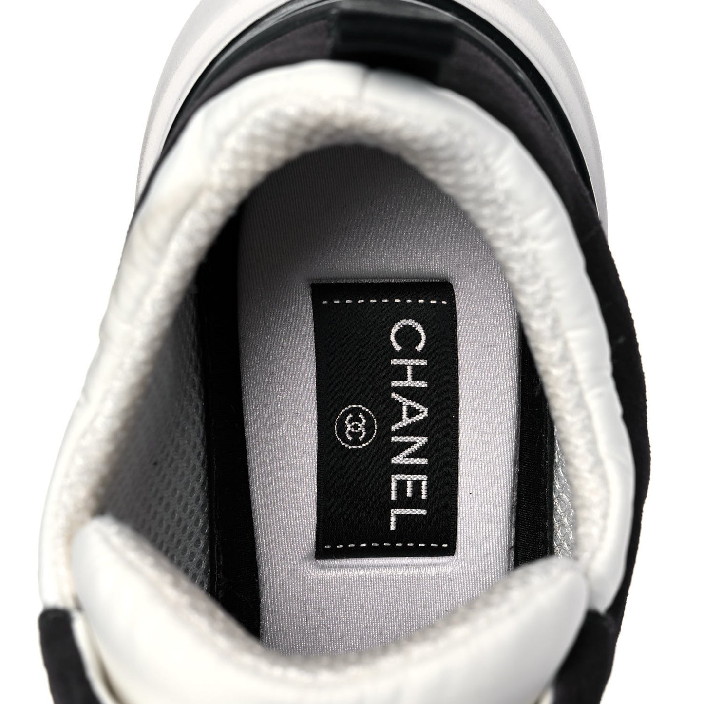 Nylon Suede Calfskin CC Sneakers 41 White Black