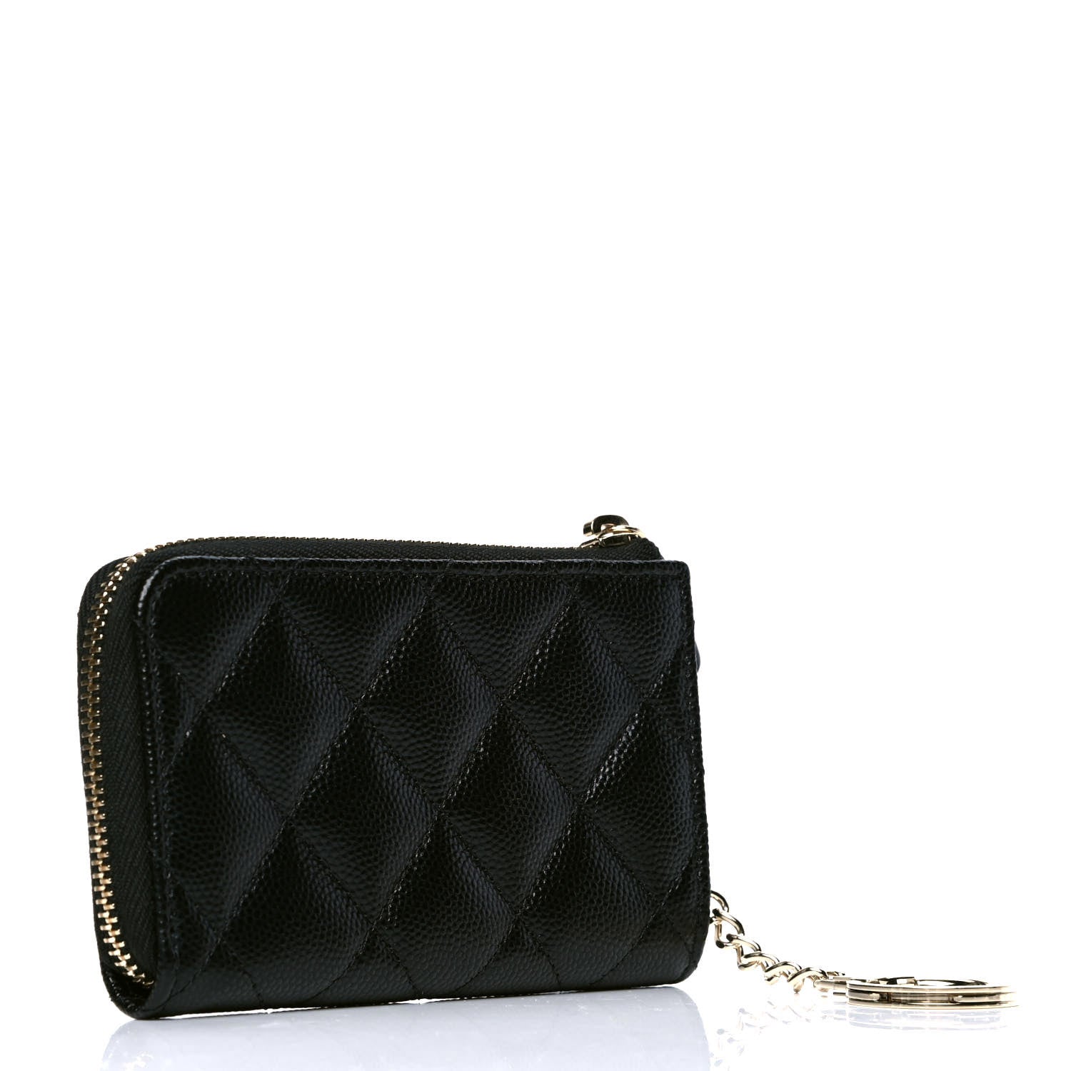 Chanel Caviar Quilted Zipped Key Holder Case Black 2 of 5