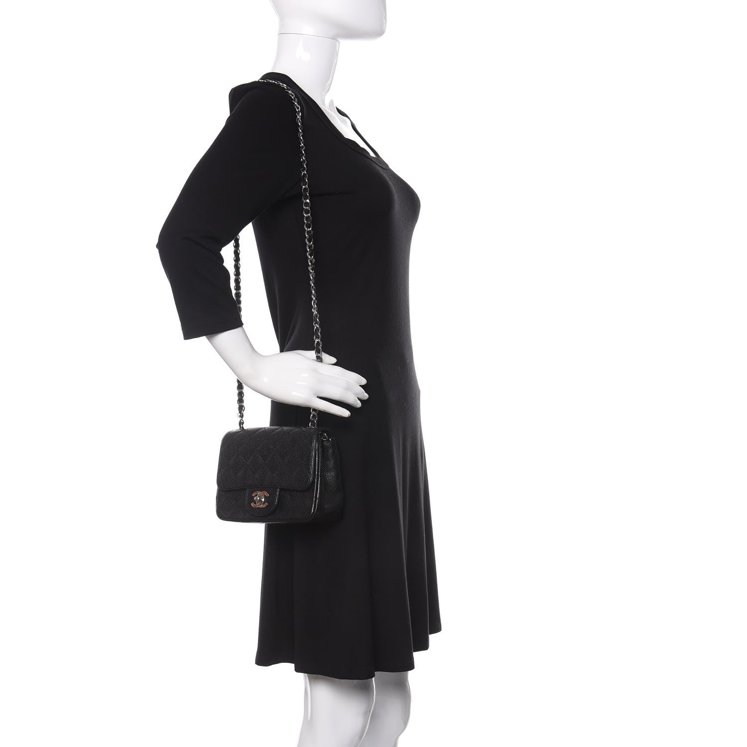 Chanel Caviar Quilted Mini Square Flap Black 2 of 9