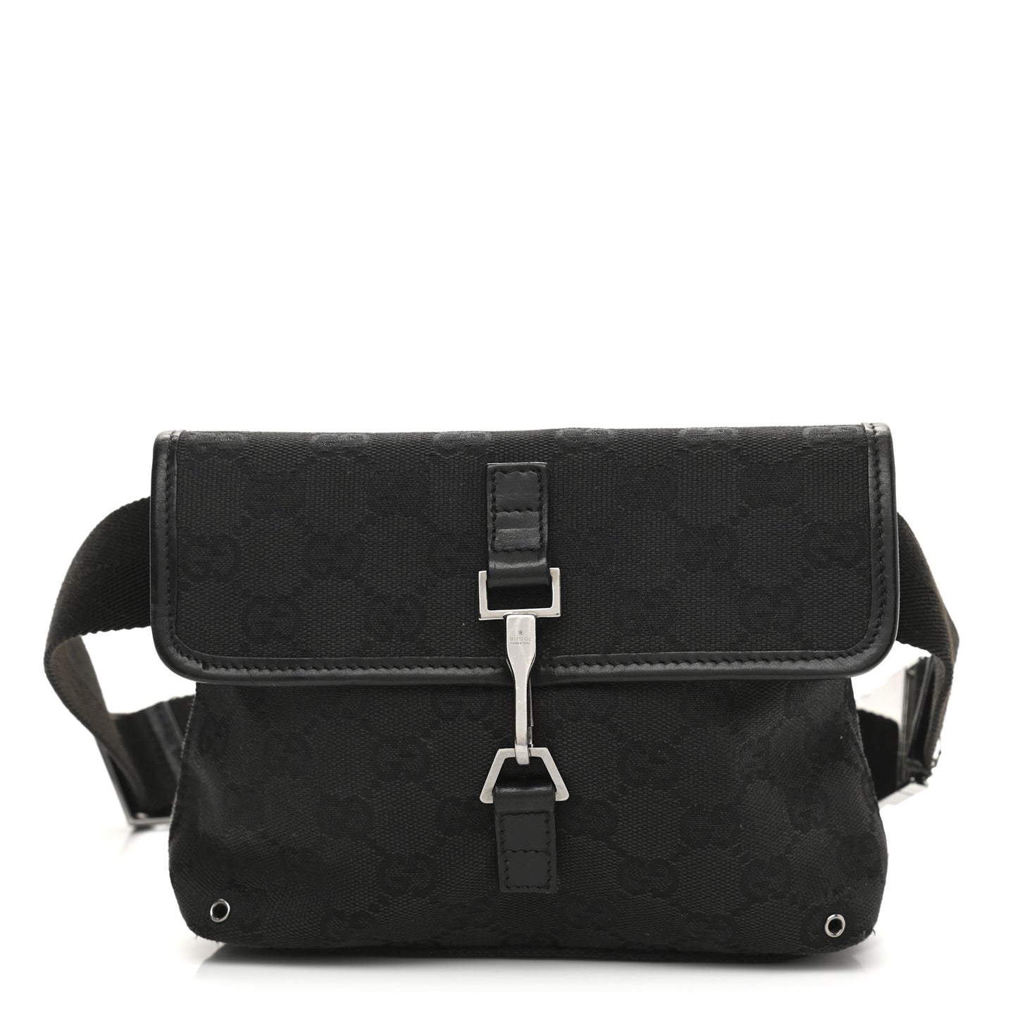 GG Monogram Web Flight Belt Bag Black