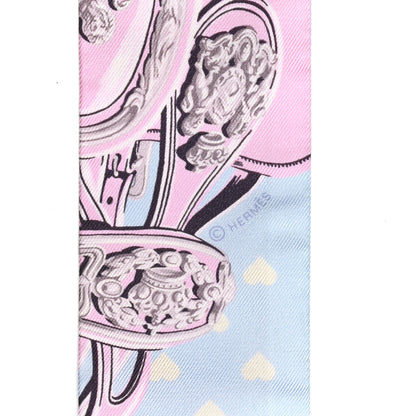 Hermes Silk Brides De Gala Love Twilly Bleu Ciel Parme Vert 3 of 4