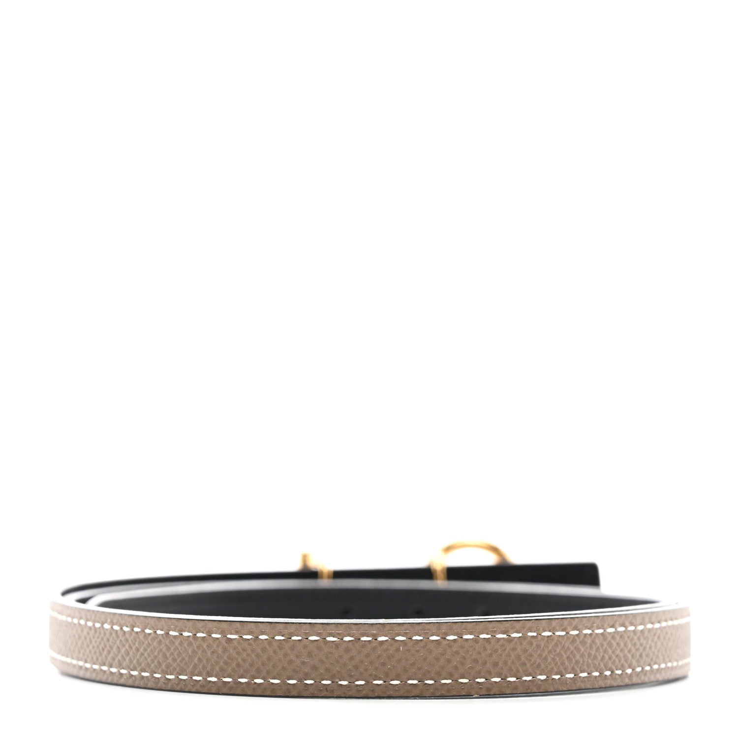 Hermes Swift Epsom Carrousel 13mm Belt 75 30 Black Etoupe 2 of 7