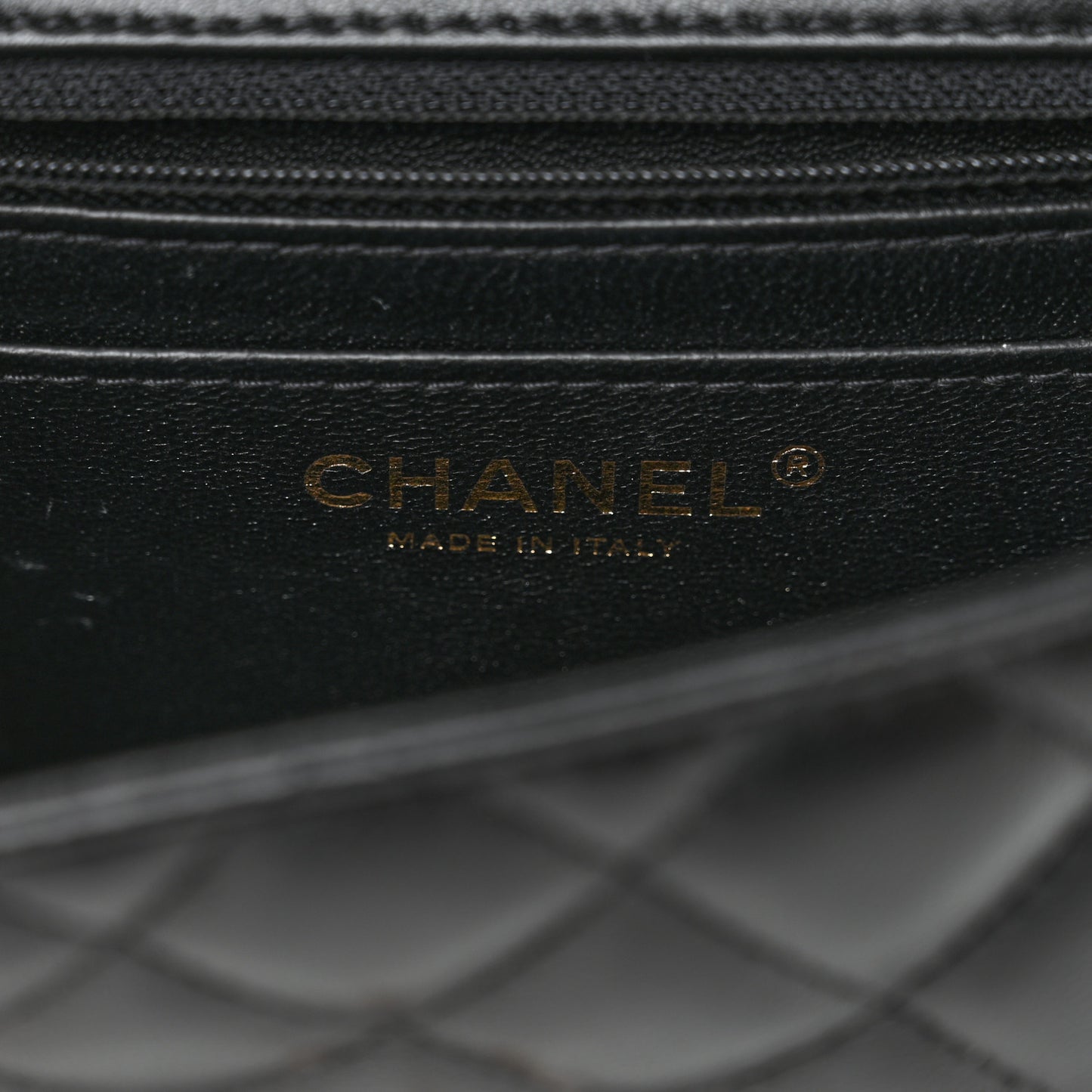 Lambskin Quilted Mini Square Flap Black