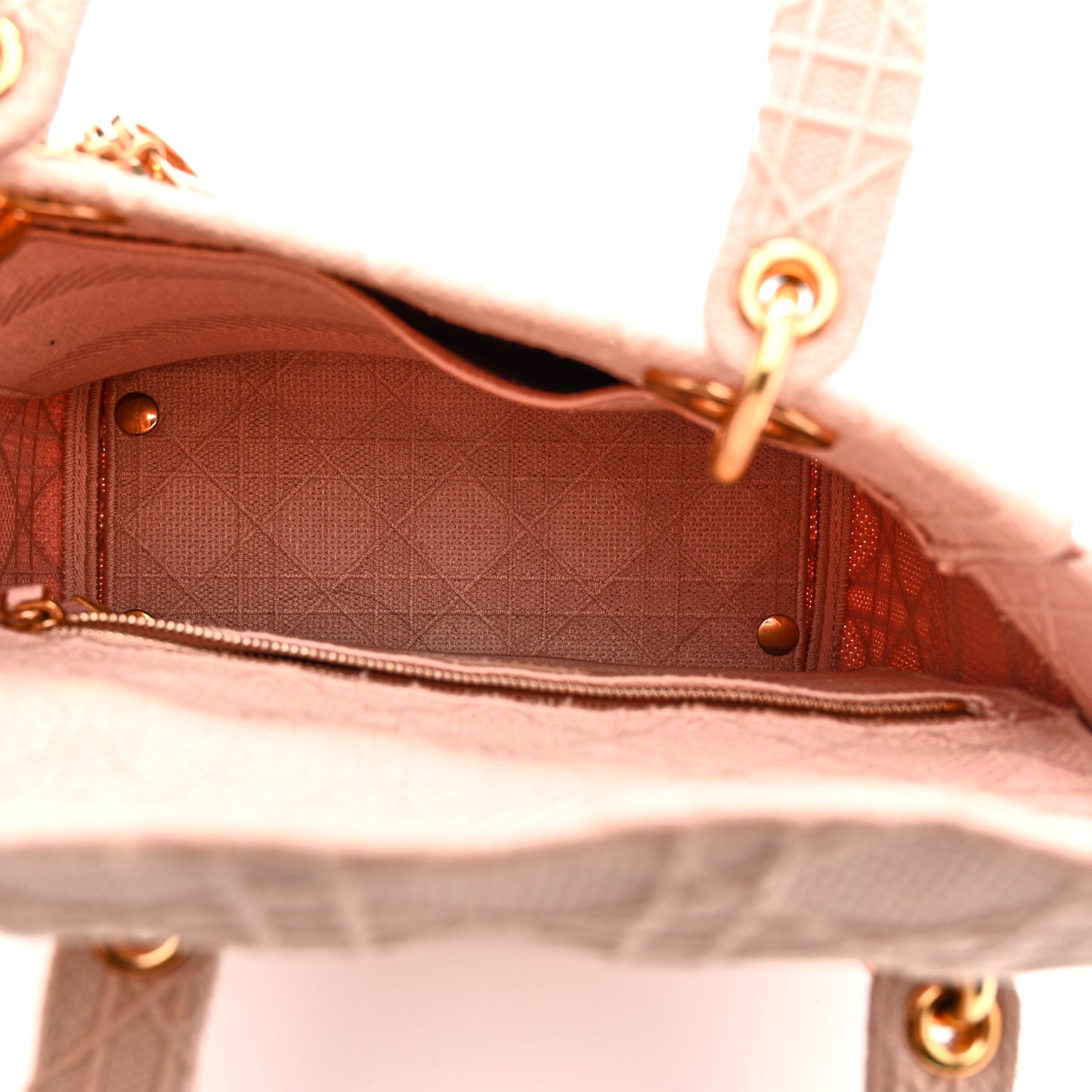 Canvas Embroidered Cannage Medium Lady D-Lite Bois de Rose