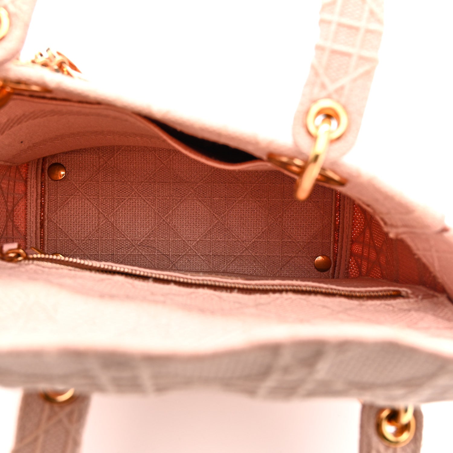 Christian Dior Canvas Embroidered Cannage Medium Lady D-Lite Bois de Rose 5 of 17