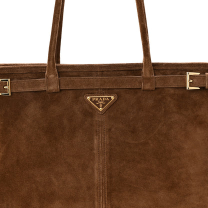 Prada Suede Extra Large Bonnie Shoulder Bag Cocoa Brown 8 of 10