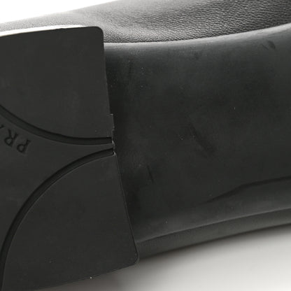 Prada Nappa Vernice Cap Toe Logo Bow Ballerina Flats 35 Black 12 of 14