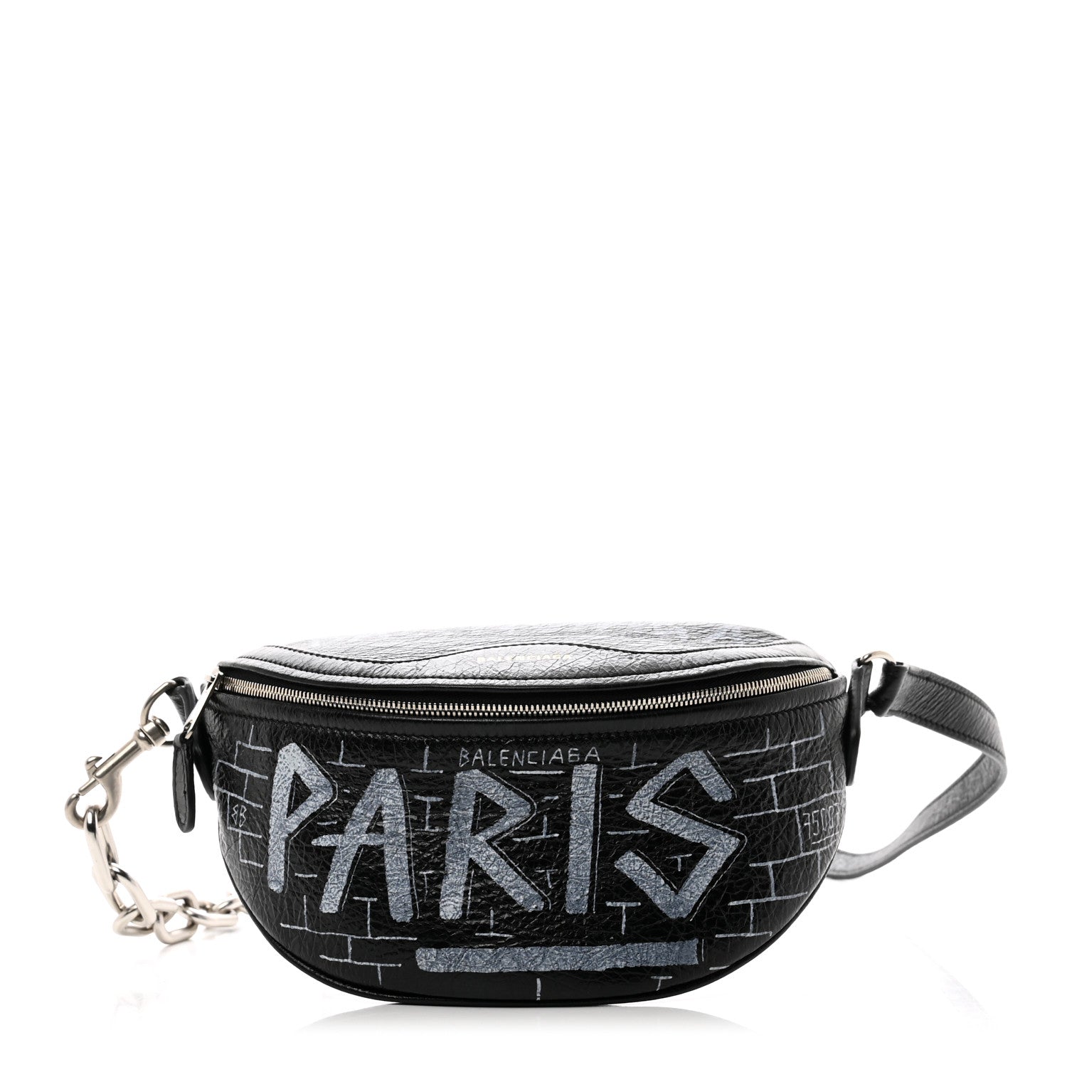 Balenciaga Agneau Arena Graffiti All Over XXS Souvenir Belt Bag Black White 1 of 7