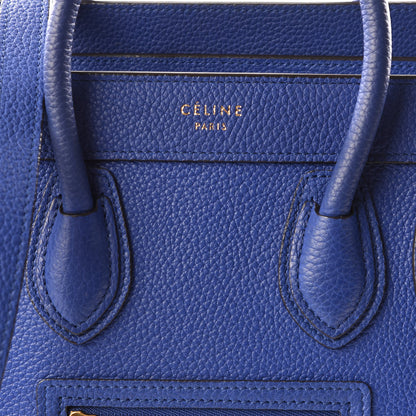 Celine Drummed Calfskin Nano Luggage Indigo 8 of 8