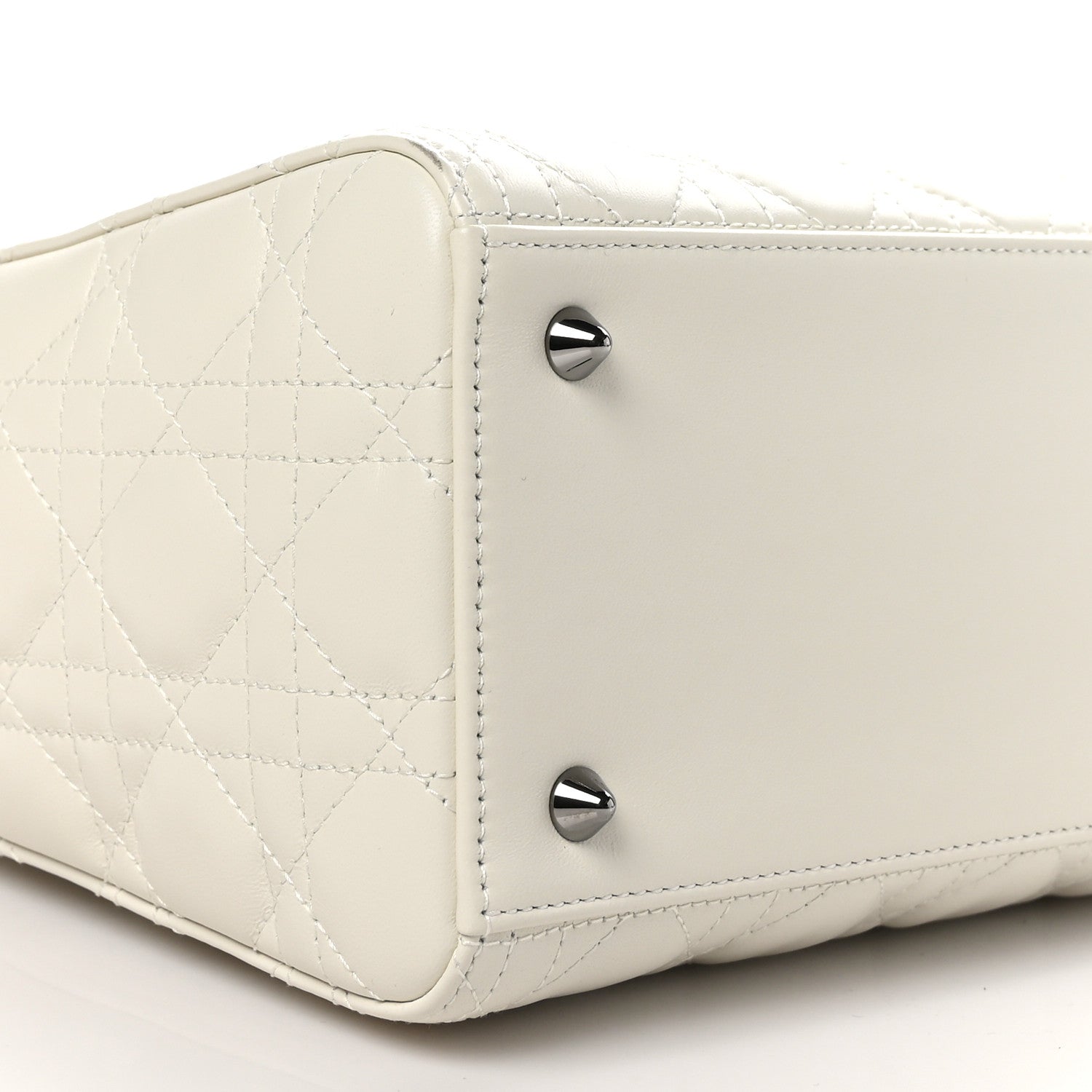 Christian Dior Lambskin Cannage Medium Lady Dior White 9 of 10