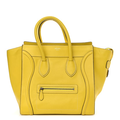 Celine Drummed Calfskin Mini Luggage Citron 1 of 10