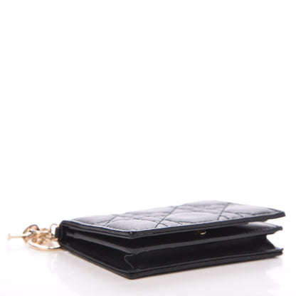 Christian Dior Lambskin Cannage Small Lady Dior Flap Card Holder Black 4 of 8