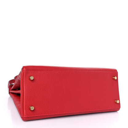 Hermes Evercolor Kelly Retourne 28 Rouge Casaque 4 of 9