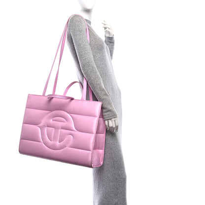 Telfar Nylon Large Puff Shopping Bag Pink 3 of 9