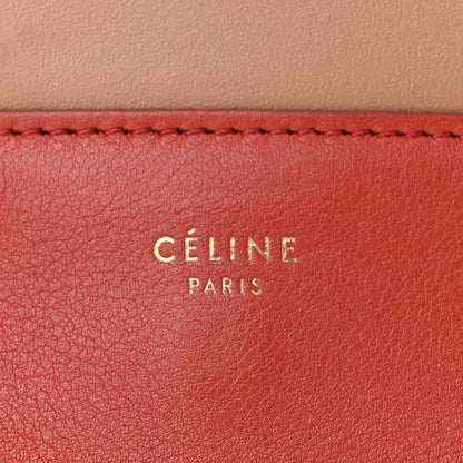 Celine Shiny Smooth Calfskin Medium Frame Shoulder Bag Red Tan 6 of 13