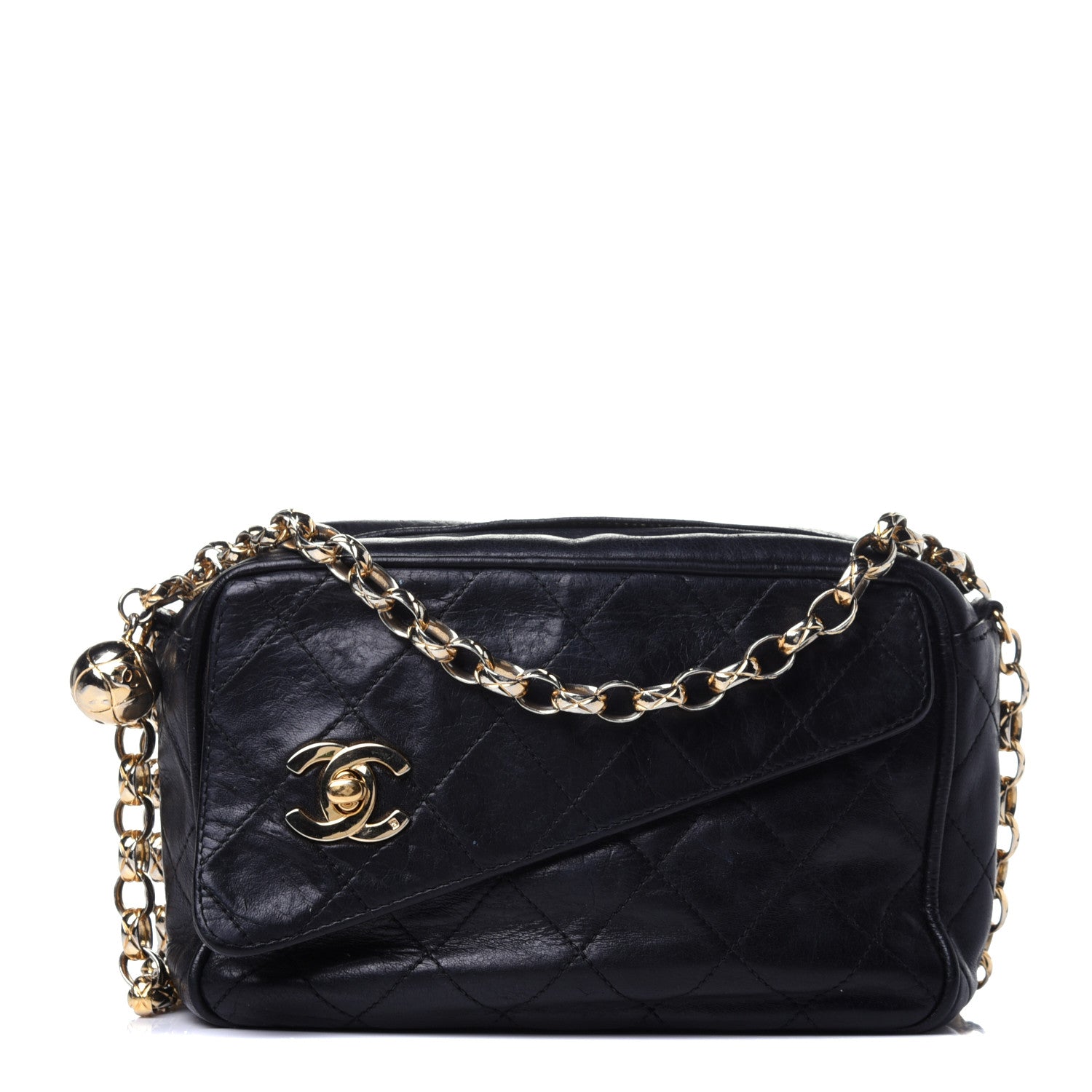 Chanel Lambskin Quilted Flap Camera Case Black 1 of 11