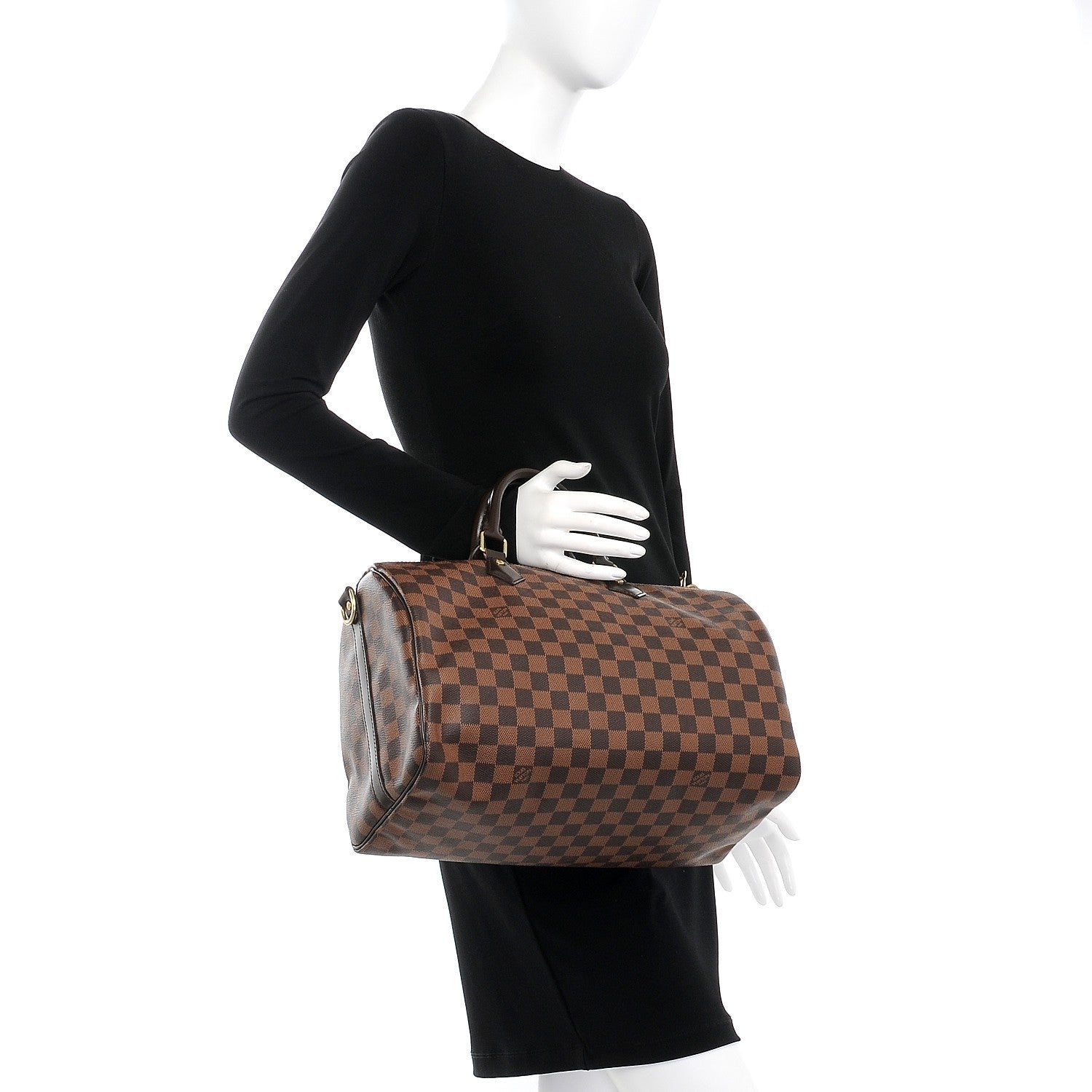 Louis Vuitton Damier Ebene Speedy Bandouliere 35 2 of 9