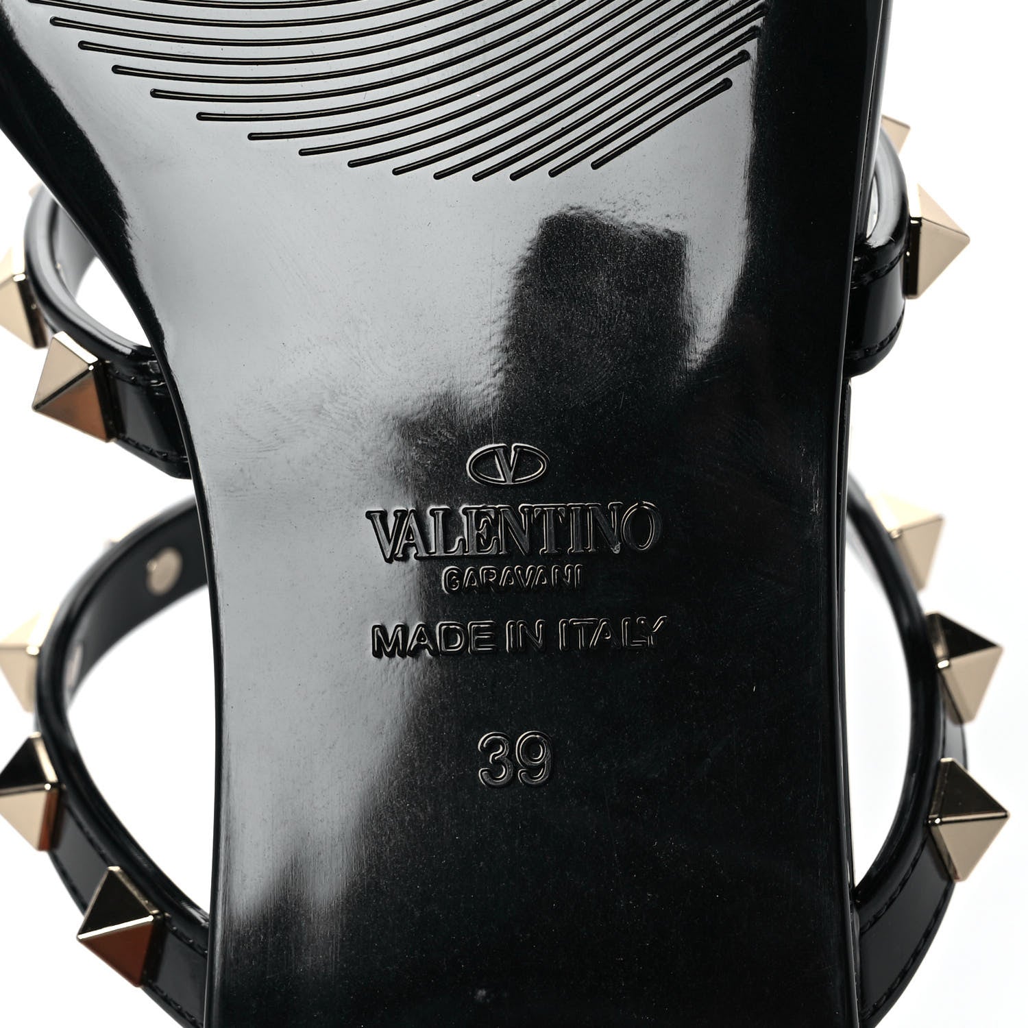 Valentino Garavani PVC Jelly Rockstud Caged Flat Thong Sandals 39 Black 7 of 8