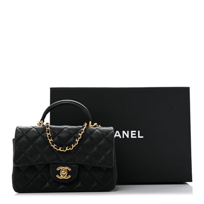 Chanel Caviar Quilted Mini Top Handle Rectangular Flap Black 12 of 12