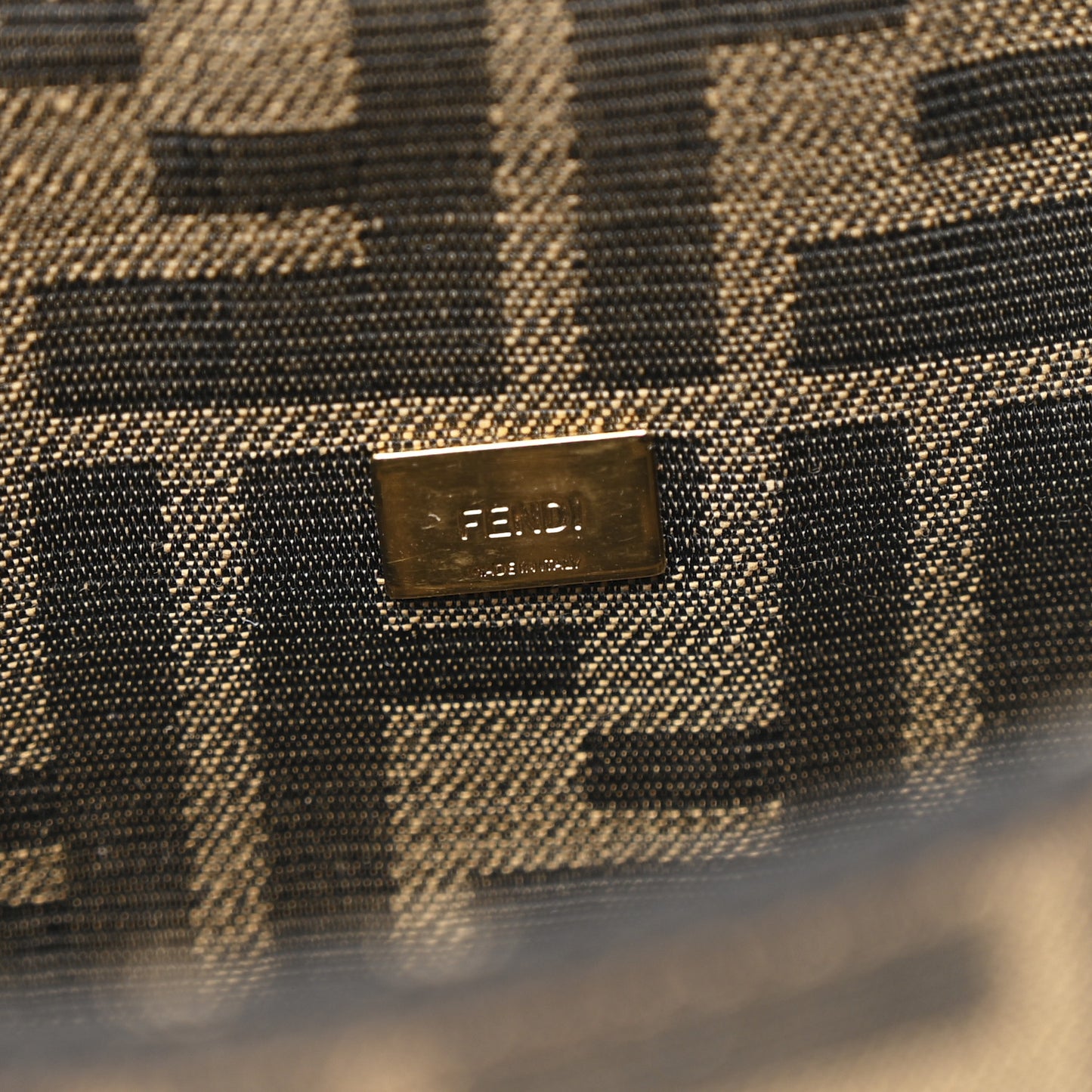 Fabric Jacquard FF 1974 Mini Baguette Tobacco Moro Black