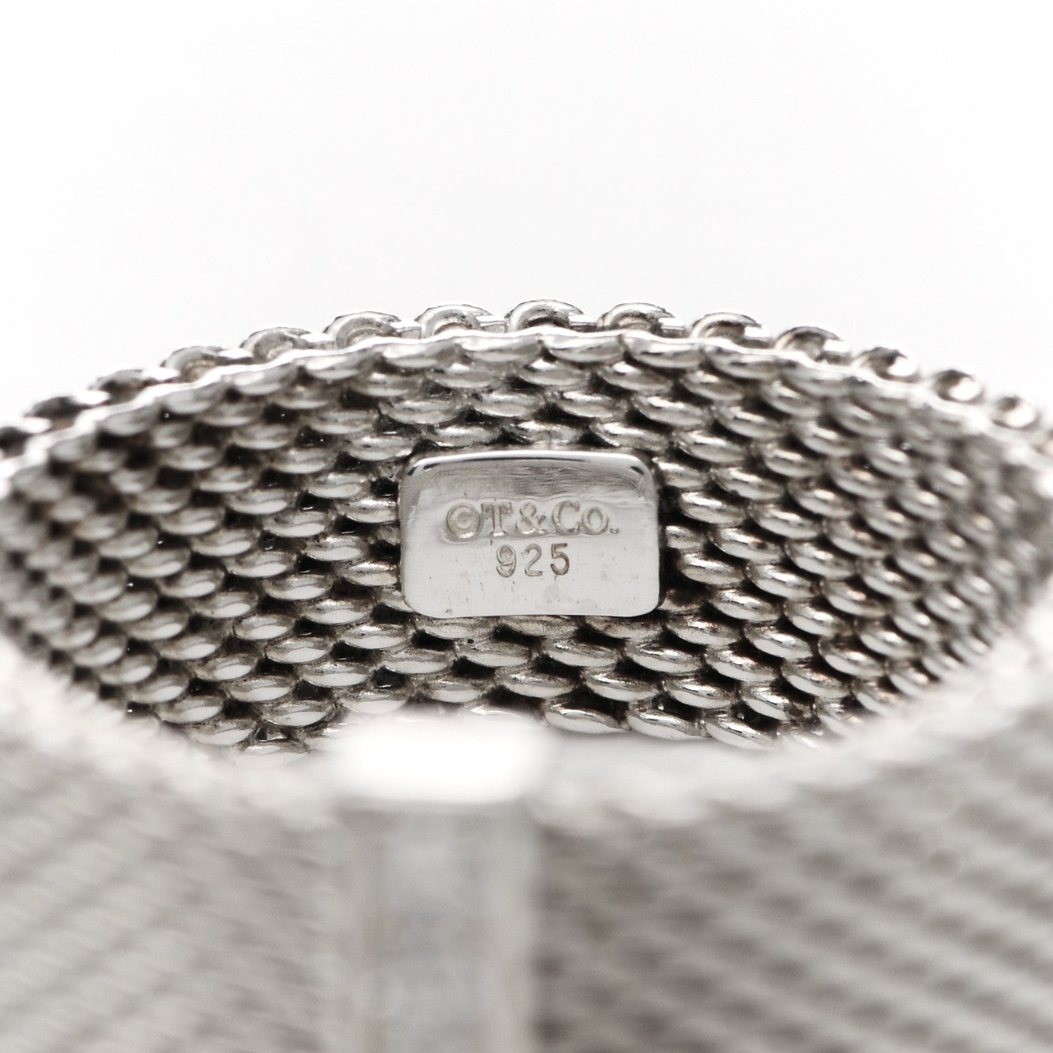 Tiffany Sterling Silver Diamond Somerset Mesh Ring 52 6 4 of 4