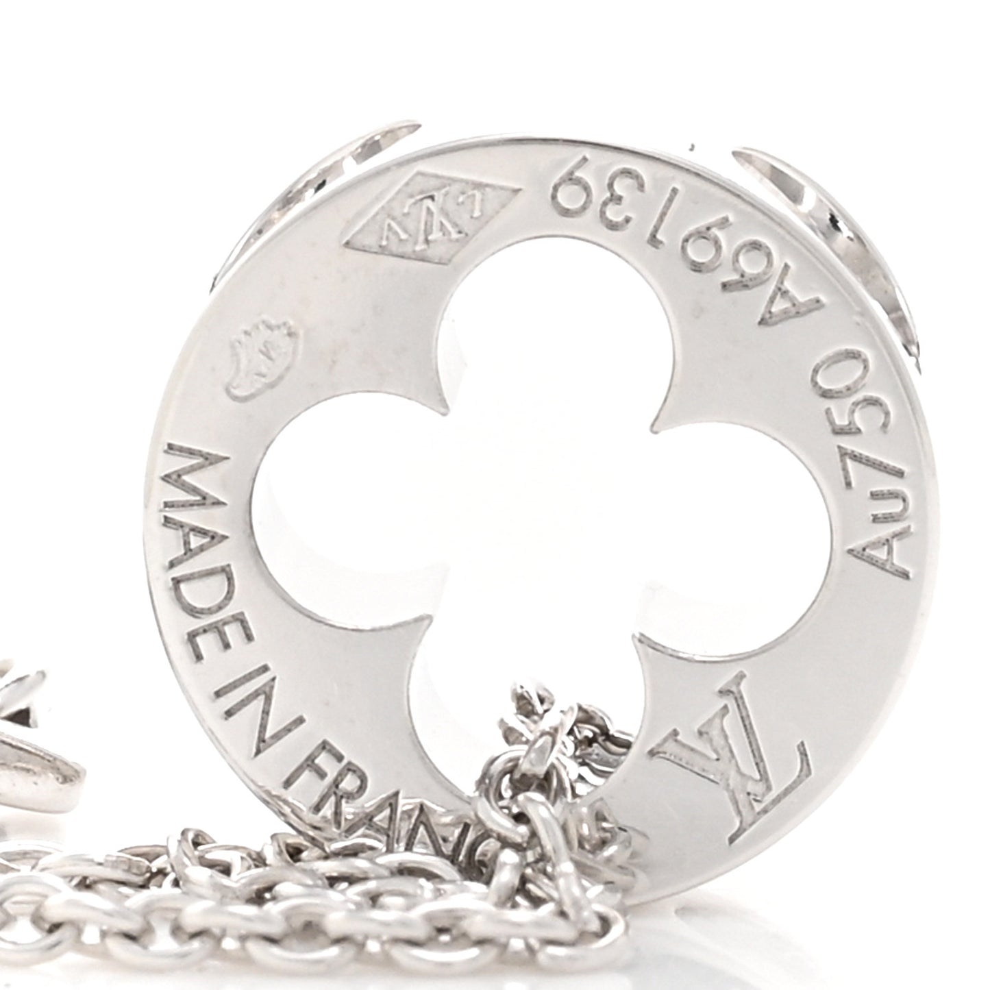 18K White Gold Empreinte Pendant Necklace