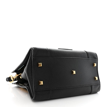 Valentino Garavani Grained Calfskin Twist Lock My Rockstud Shoulder Bag Black 4 of 10