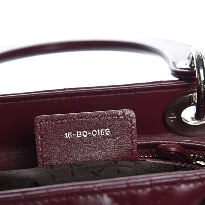 Christian Dior Lambskin Cannage Medium Lady Dior Burgundy 8 of 8