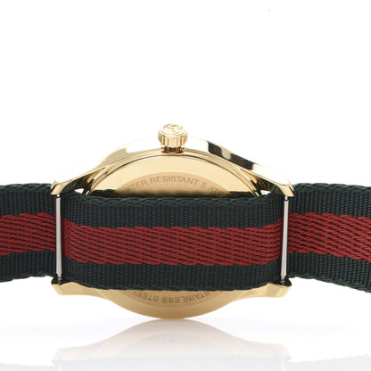 Gucci Stainless Steel Nylon 38mm Le Marche Des Merveilles Bee Quartz Watch Green 4 of 7