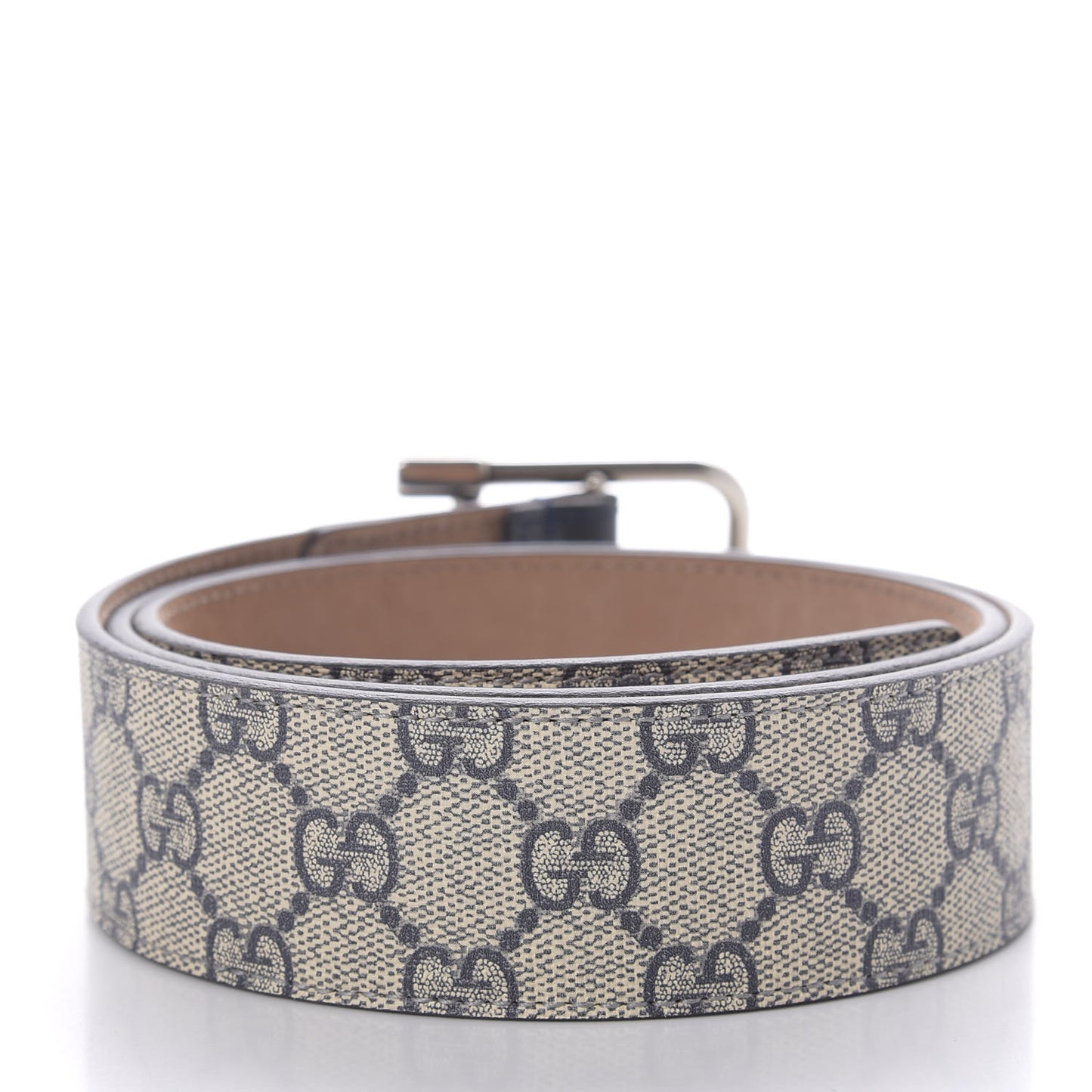 GG Supremem Monogram Selleria Calfskin Square Spur 40mm Belt 90 36 Beige Blue