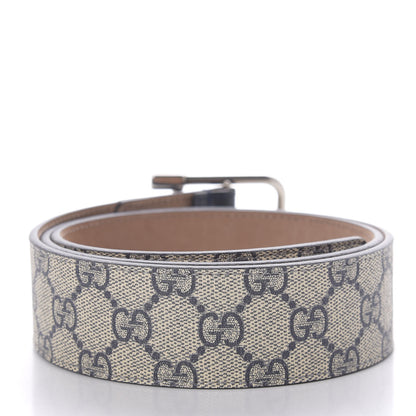 Gucci GG Supremem Monogram Selleria Calfskin Square Spur 40mm Belt 90 36 Beige Blue 2 of 5