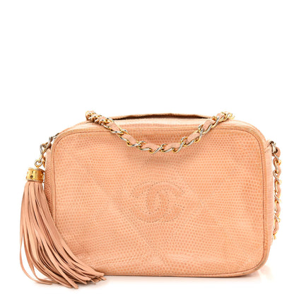 Chanel Lizard Quilted Tassel Camera Case Light Beige 1 of 11