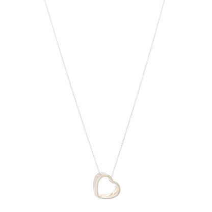 Tiffany Sterling Silver Slanted Heart Pendant Necklace 1 of 6